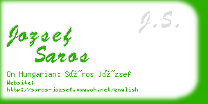 jozsef saros business card